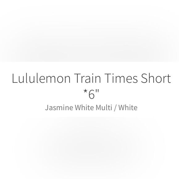 Lululemon Train Times Short 6" Jasmine White Multi / White - Picture 4 of 11
